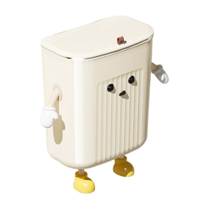 Wall Mounted Kitchen Trash Can Large Capacity Kitchen Garbage Bin with Lid Decors