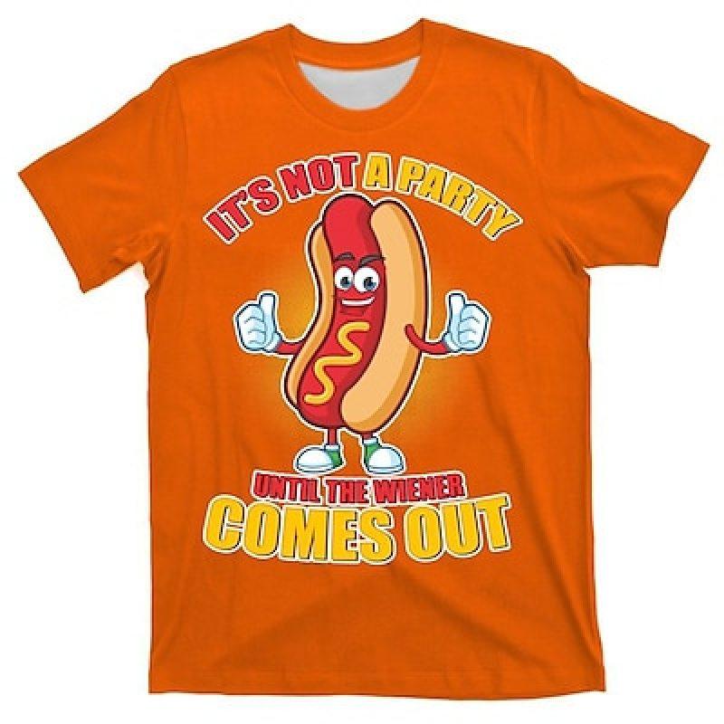 Men's Tee Offensive T Shirts Graphic Hot Dog Crew Neck Clothing Apparel 3D Print Outdoor Casual Short Sleeve Print Vintage Fashion