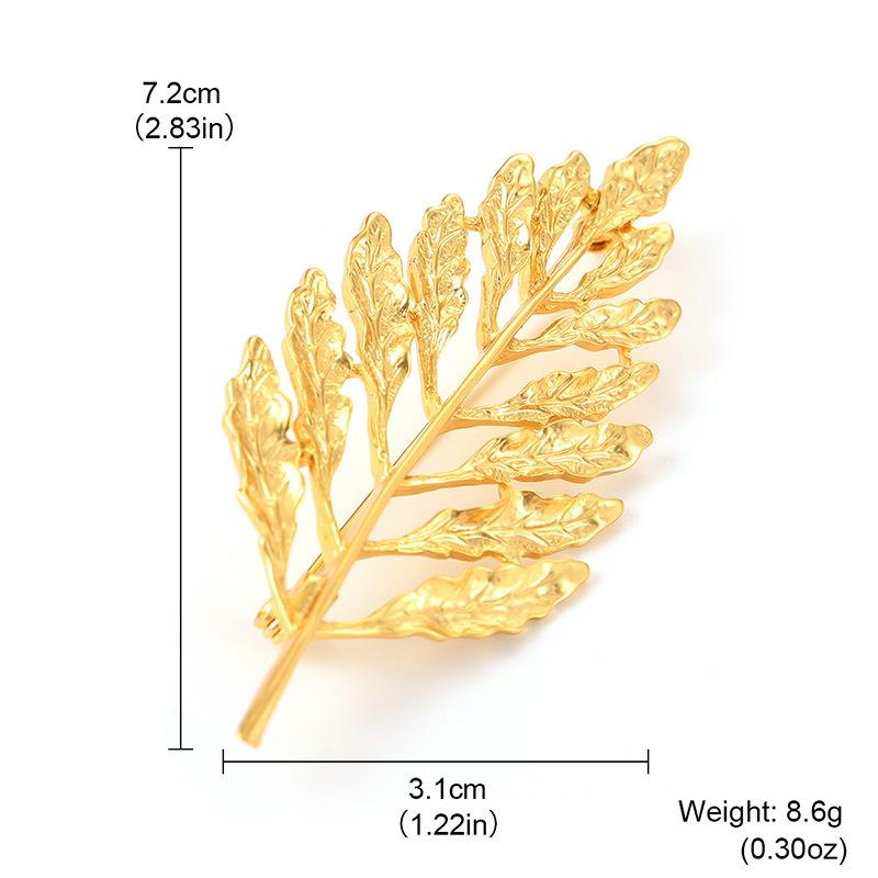 Средневековая винтажная полая матовая золотая брошь-лист Французская легкая роскошь высококачественная бутоньерка, золотые булавки аксессуары