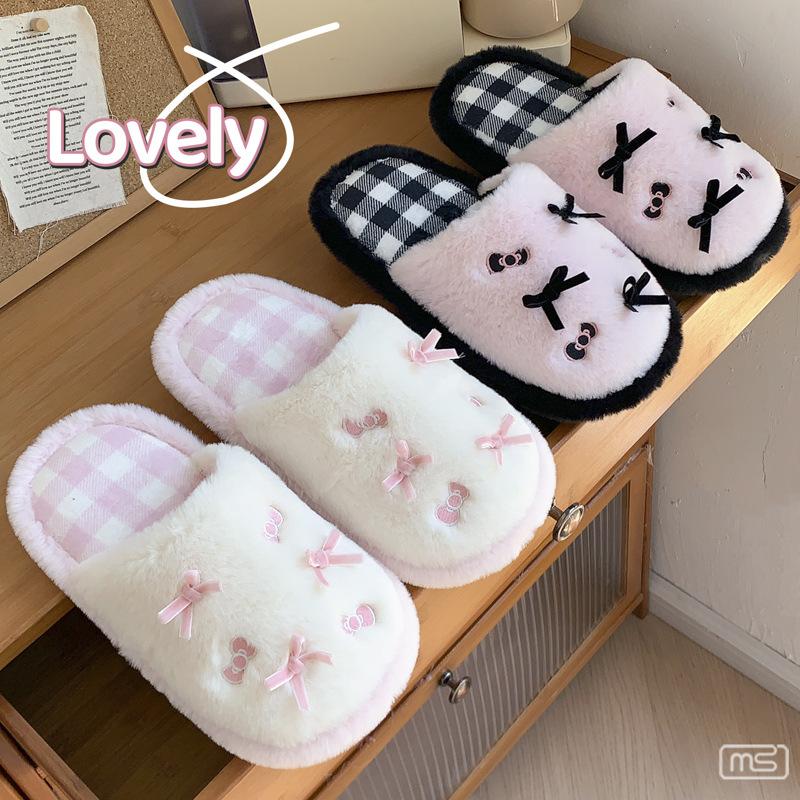 Cartoon Cute Cotton Slippers 2025 Autumn and Winter Internet Celebrity Indoor Home Non-slip Warm Plush Slippers