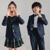 British Style Formal Plaid School Uniform Set for Girls