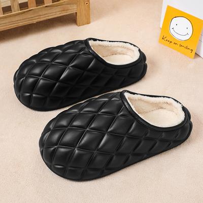 Fashion Men's Winter Shoes Round Toe Slip-on Casual Cotton Slippers Waterproof Comfortable All-match Plus Velvet Model Outdoor Keep Warm