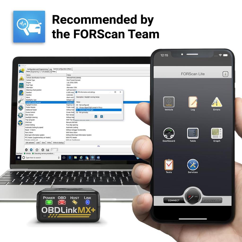OBDLINK MX Nowe wydanie Bluetooth Narzędzie diagnostyczne OBDII dla Androida, iOS i Windows