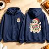 Women Hoodie Spooky Season Never Ends Ghost Christmas Lights Santa Hat Funny Graphic Pullover Sweatshirt Casual Halloween Top