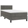 VidaXL Divan Bed and Mattress Dark Grey 90x190 Cm Velvet - Model 3141276