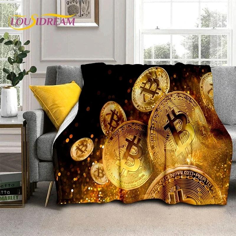 Bitcoin Virtual Currency NFT Soft Flannel Blanket for Beds Bedroom Sofa Picnic,Throw Blanket for Cover Outdoor Leisure Nap Gift