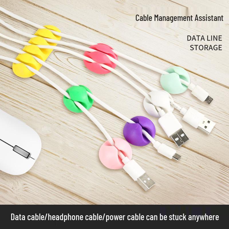 Multi-Hole Self-Adhesive Cable Organizer and Power Cord Holder