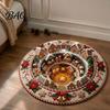 Kerstfeest Woondecoratie Rond Kerst 3D Vloerkleed, Optische Illusie Vloerkleed Kerstman Kabouter Gewatteerd-achtig Creatief Cadeau voor Antislip Wasbare Vloer