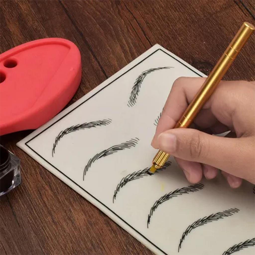 Permanent Eyebrow Tattoo Pen Manual Handheld Tattooing Microblading Pen Eyebrow Manual Tattooing Pen with Needles