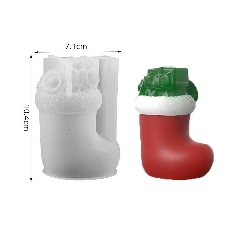 

Форма для свечи в виде рождественского носка, дизайн, красная нетоксичная силиконовая форма для свечей/мыла/украшений для DIY праздничных украшений
