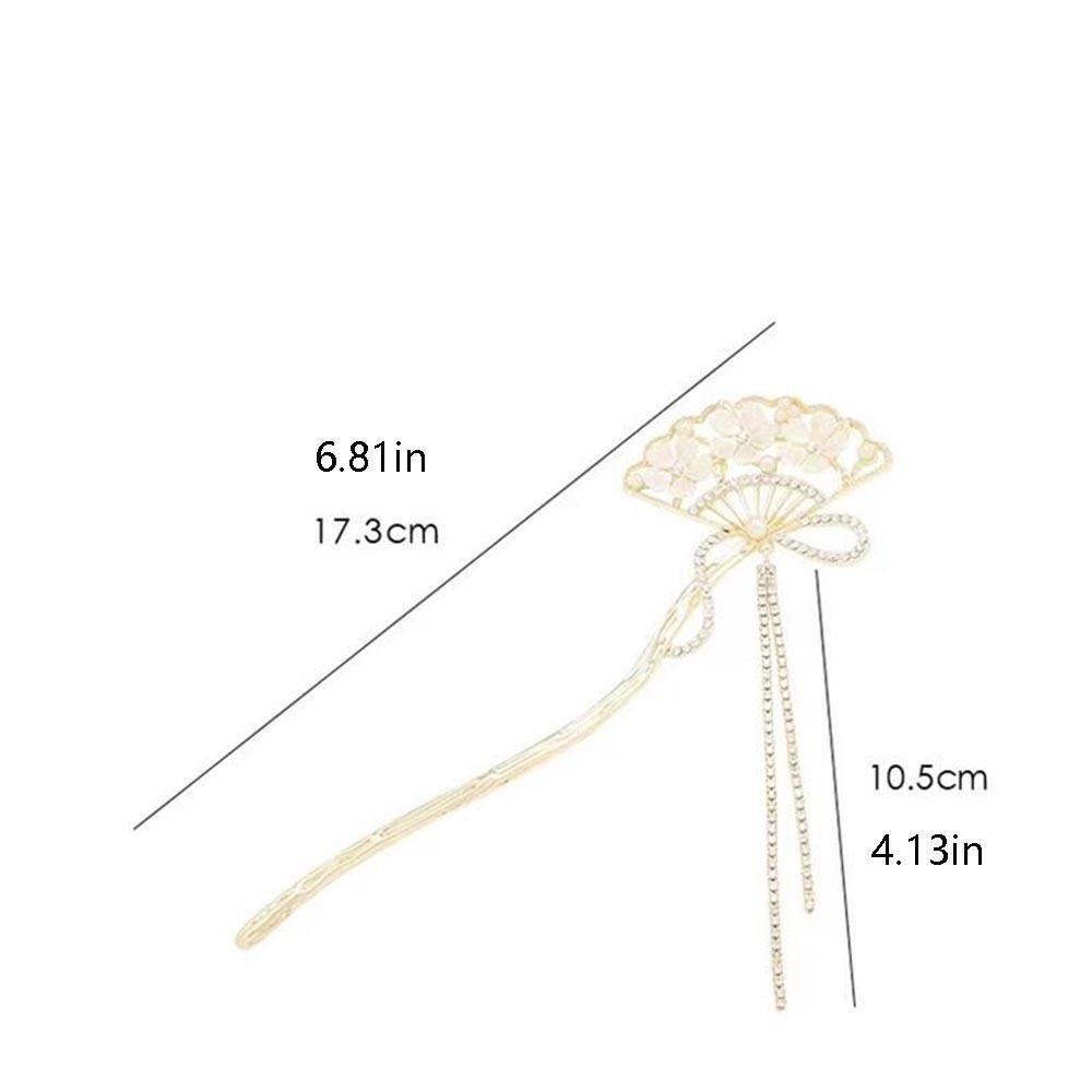 Hanfu Step Shake Antique Style Hair Stick Retro Temperament Hairpin Ancient Fan Fringe Hairpin