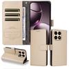 For Xiaomi 15T Case RFID Blocking 3 Card Slots PU Leather Phone Cover with Wrist Strap