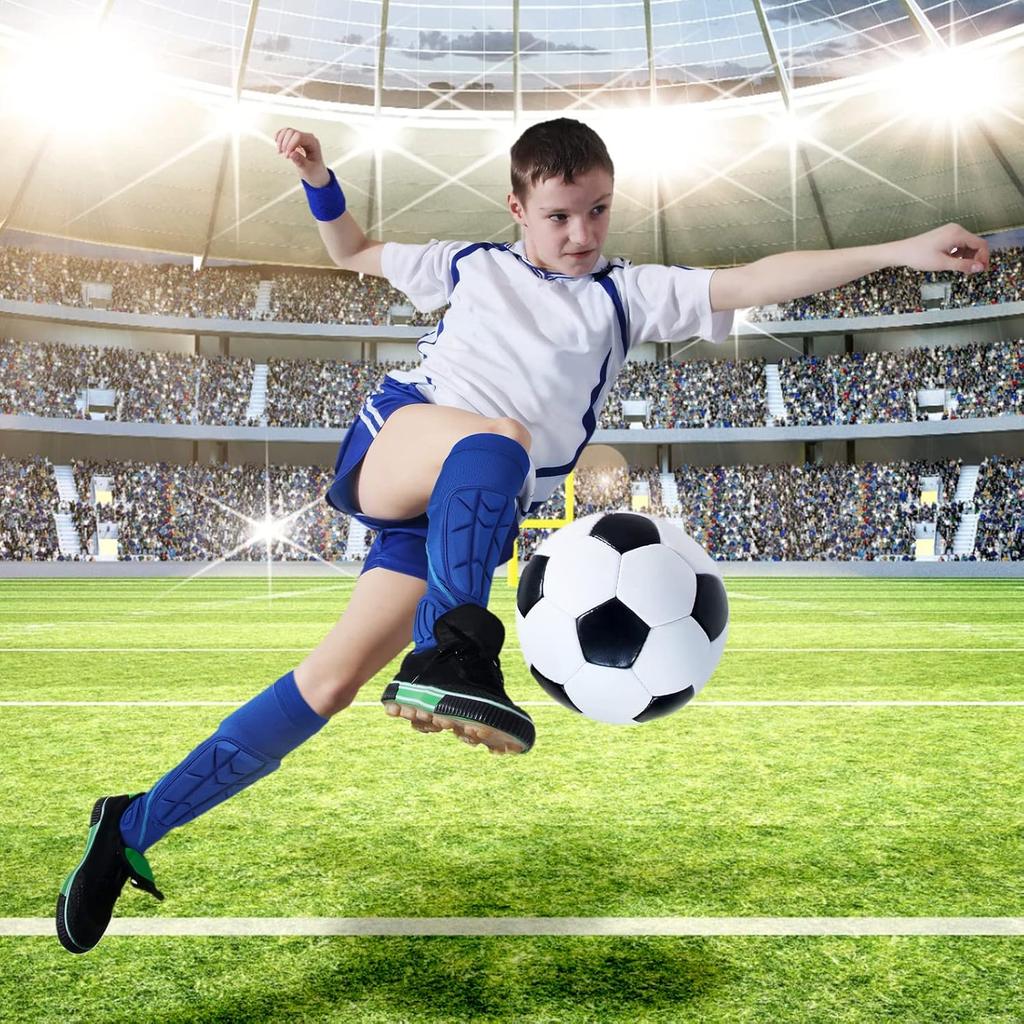 2 Pairs Soccer Shin Guards Kids, Football Ankle Protector Socks, Youth Shin Pads Protective Soccer Accessories, Football Equipment with Leg and Ankle