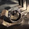 Handcrafted Stone Ring Rugged Rock Texture Vintage Nomadic Design Sturdy Alloy Stone Finger Ring Jewelry Gift