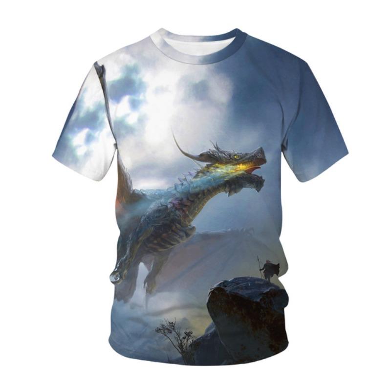 Letná móda Jurský park Dinosaurus 3D tlač Detské tričko Ležérne tričko Chlapci Dievčatá Unisex Detské oblečenie Tričká Topy