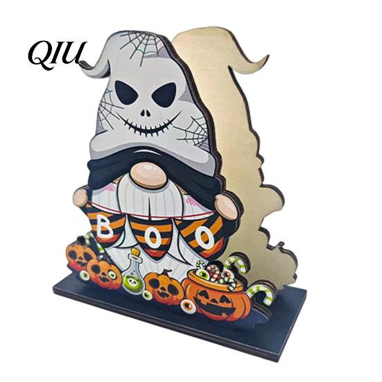 Festive Table Decor Halloween Wooden Napkin Holder, Ghost Pumpkin Decorative Tabletop Tissue Dispenser, Dining Centerpiece Paper Storage Organizer for