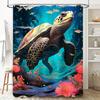 Turtle Bathing Curtain Fish Sea Life Print Shower Curtains Waterproof Home Decor Art Decoration 3D Printed ShOWER CURTAIN TUNA B