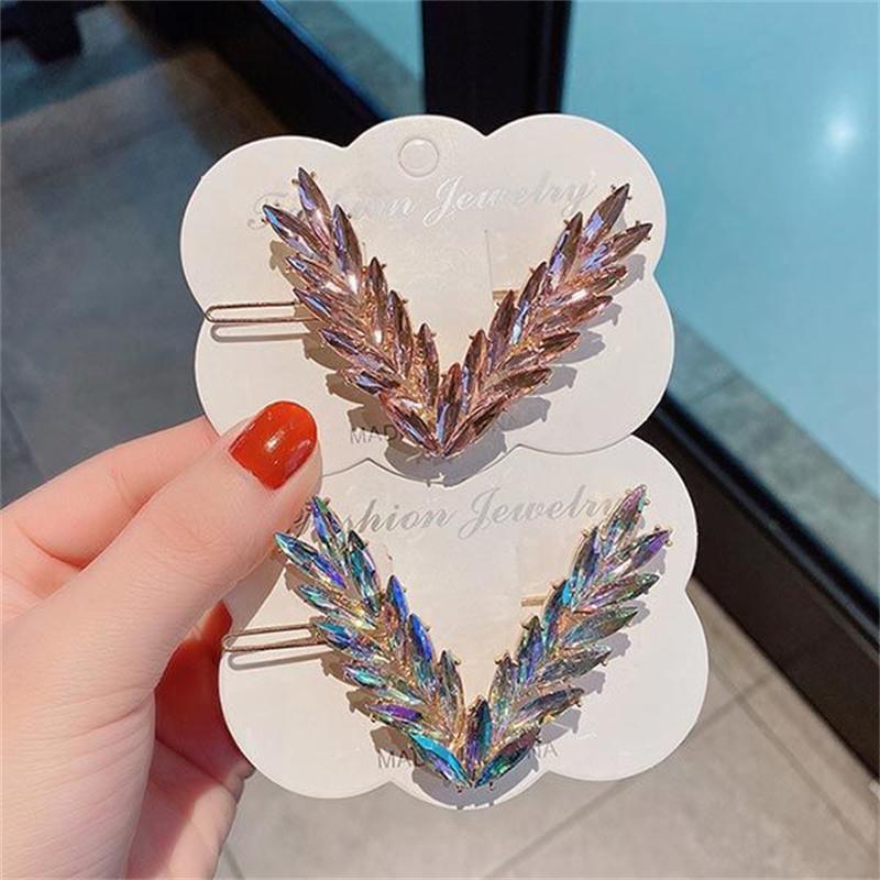 Luxury Shining Crystal Hair Clip For Women V Shape Buckle Hairpins Girls Hair Accessories Headwear Fashion Ornaments Gift