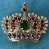 Damen Herren Palaststil Krone Kristall Abzeichen Anstecker Unisex Mittleres Design Exquisite Vintage Diadem Party Broschen Schmuck