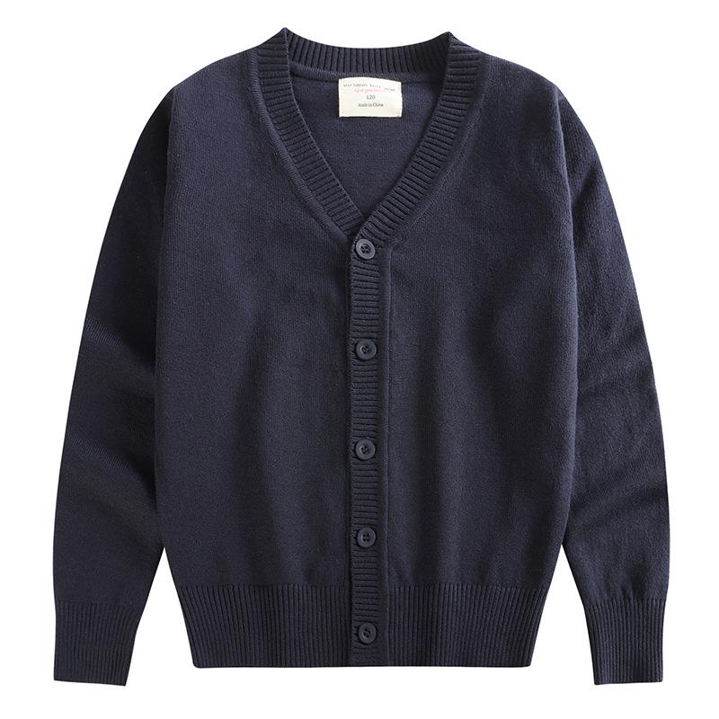 Školní uniforma Dětská bunda s dlouhým rukávem Dětský svetr Cardigan Rodič-dítě Noste střední a velký dětský pletený cardigan
