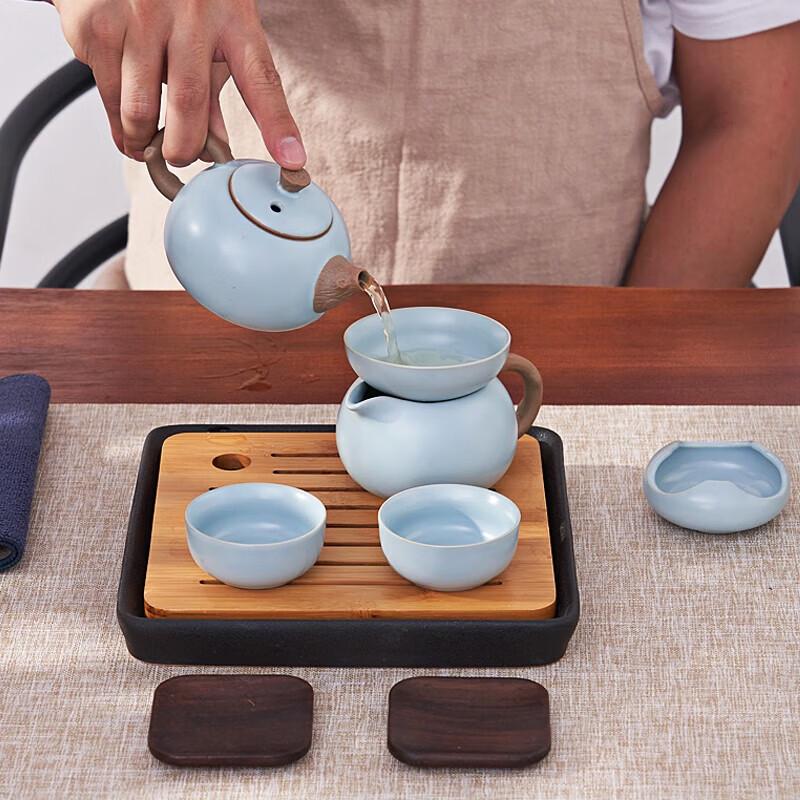 Ru Kiln Xishi Pot 11-Piece Tea Set