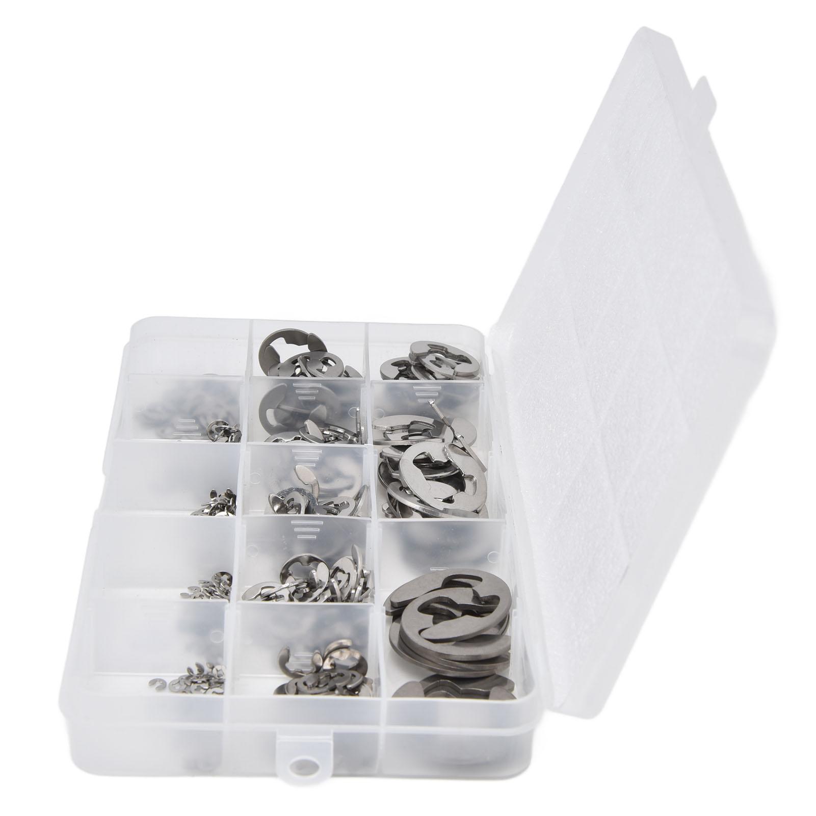 

400Pcs E Clip Circlip Retaining Ring 604 Stainless Steel Assortment Set Kit for Bearing