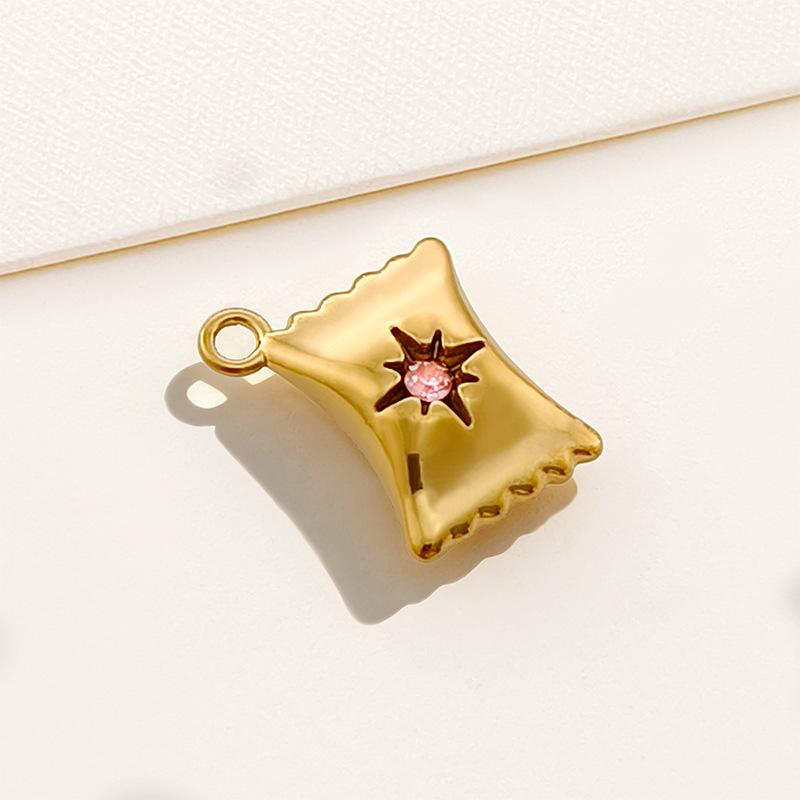 Gold Retention Micro-inlaid Diamond Charm Pendants: Star, Moon, Heart & Water Drop Designs