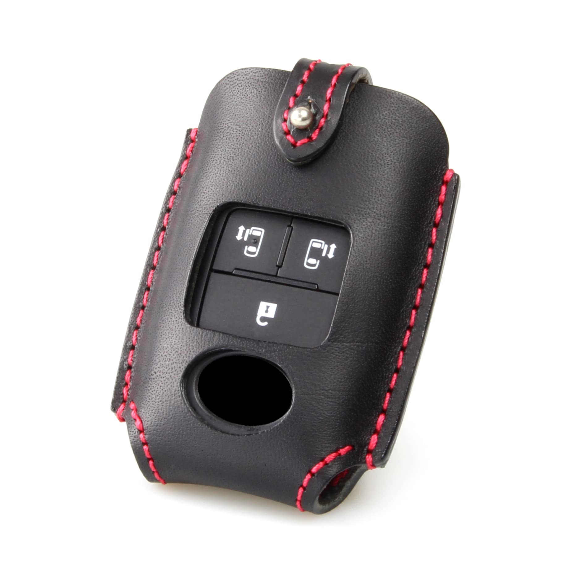 

Кожаный чехол для смарт-ключа Chaya Toyota Rise Roomy Daihatsu Tanto Rocky Taft Thor из натуральной кожи (дайхатсу-c) (4 кнопки, черный) чёрный