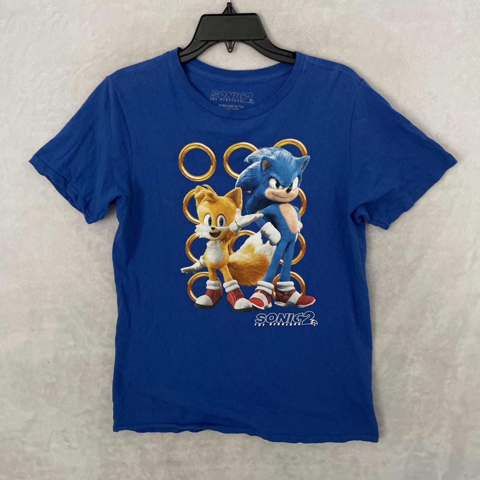 Sonic 2 Youth T Shirt Blue Graphic Movie 2XL Cotton Crew Neck Short Sleeve S разноцветный