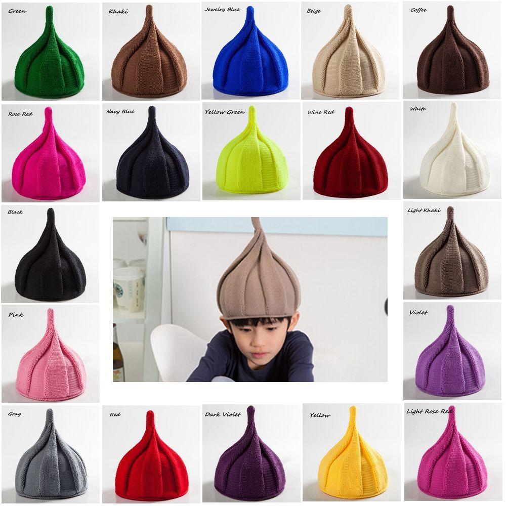 Funny Warm Winter Beanie Knitted Wool Windmill Caps Twisted Flower Pointed Hats