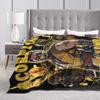 Mortal Kombat Scorpion MK Blankets Wool Funny Soft Throw Blankets for Bedding Lounge Decoration