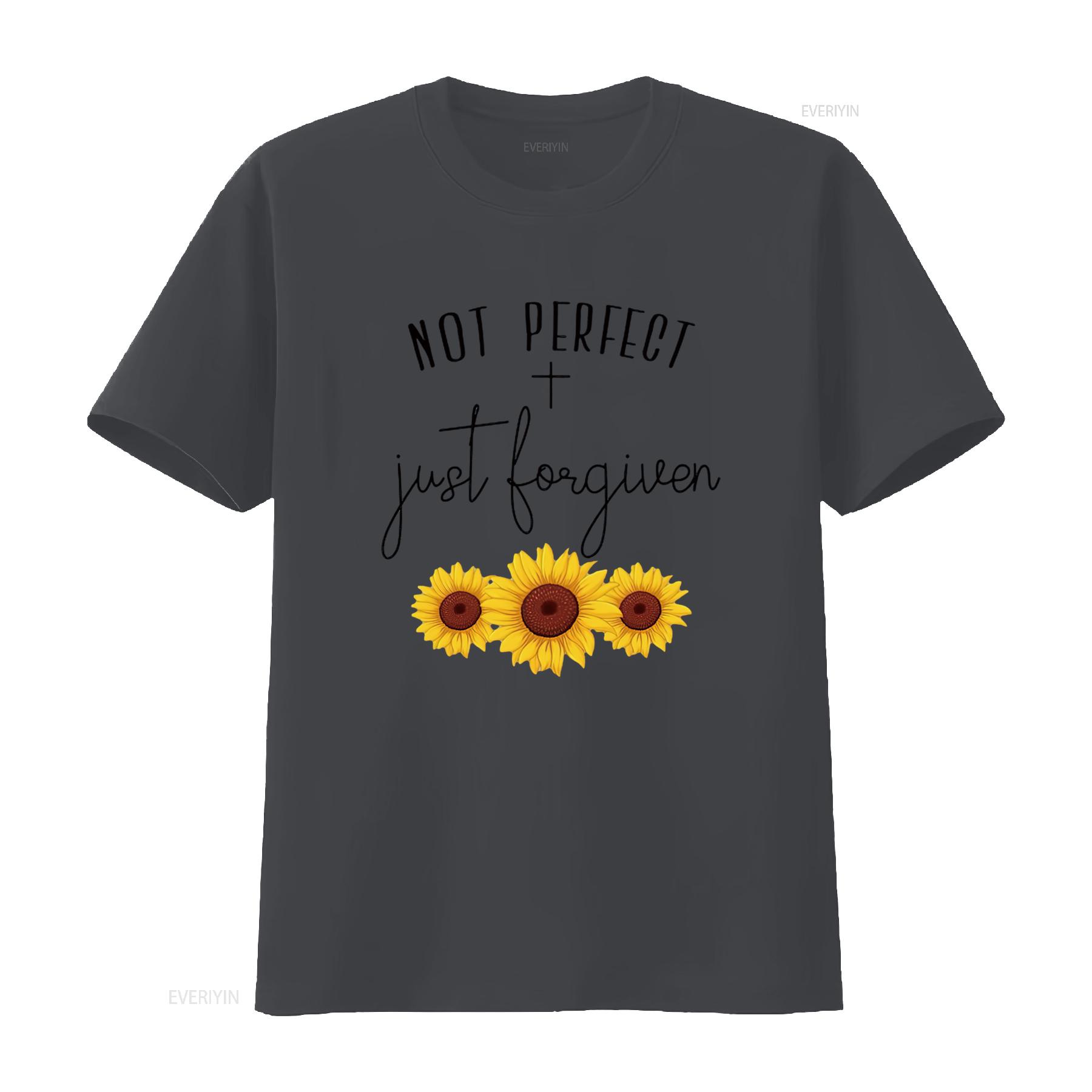 

Womens Not Perfect Just Forgiven Beautiful Christian Quote God Love SweaT T Shirt White 4X Large vintage Washed Slightly Soft 4XL