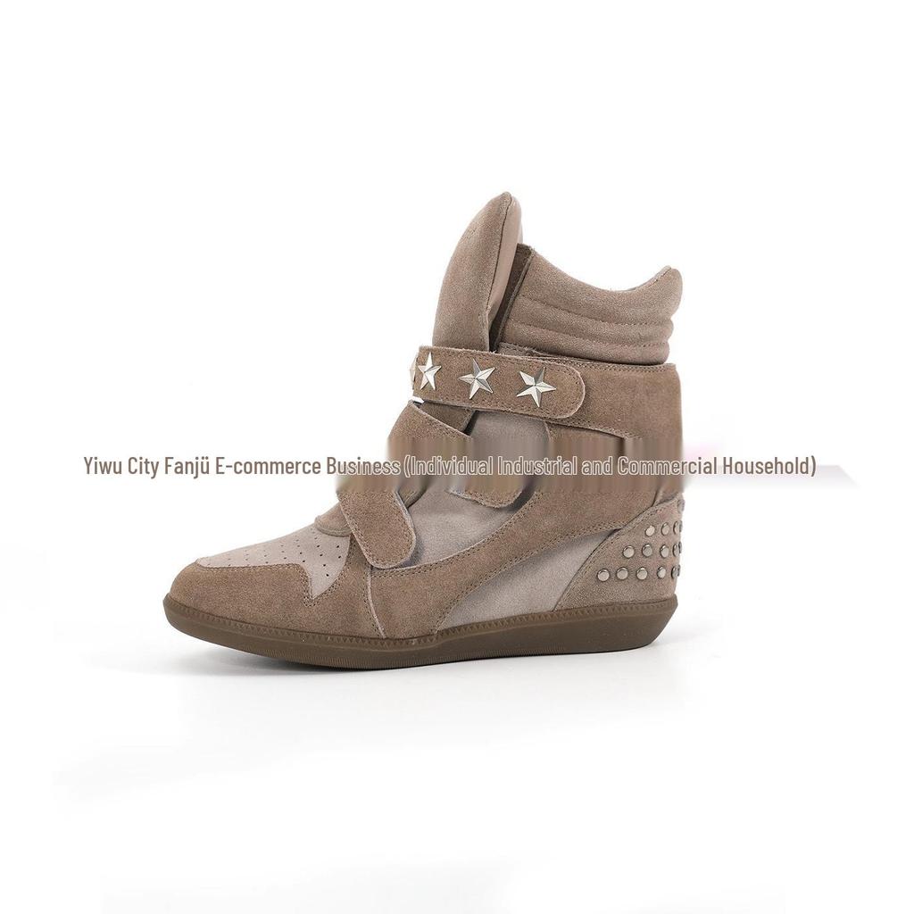 Simedeng FASTTRACK Genuine Leather Wedge Sneakers - Color Block Women's Casual Sports Style