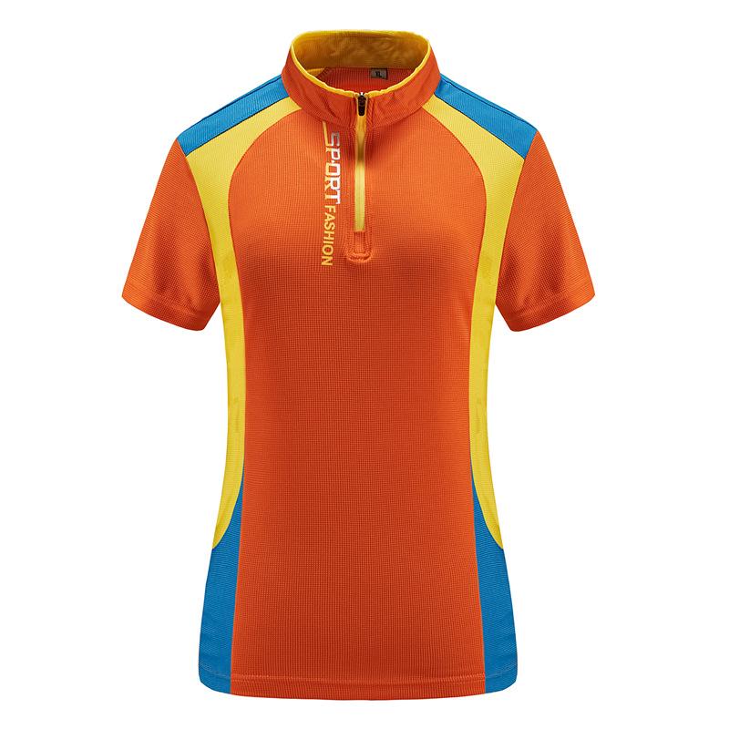 

Унисекс быстросохнущая летняя спортивная футболка с цветными блоками, воротником-стойкой и короткими рукавами 3XL