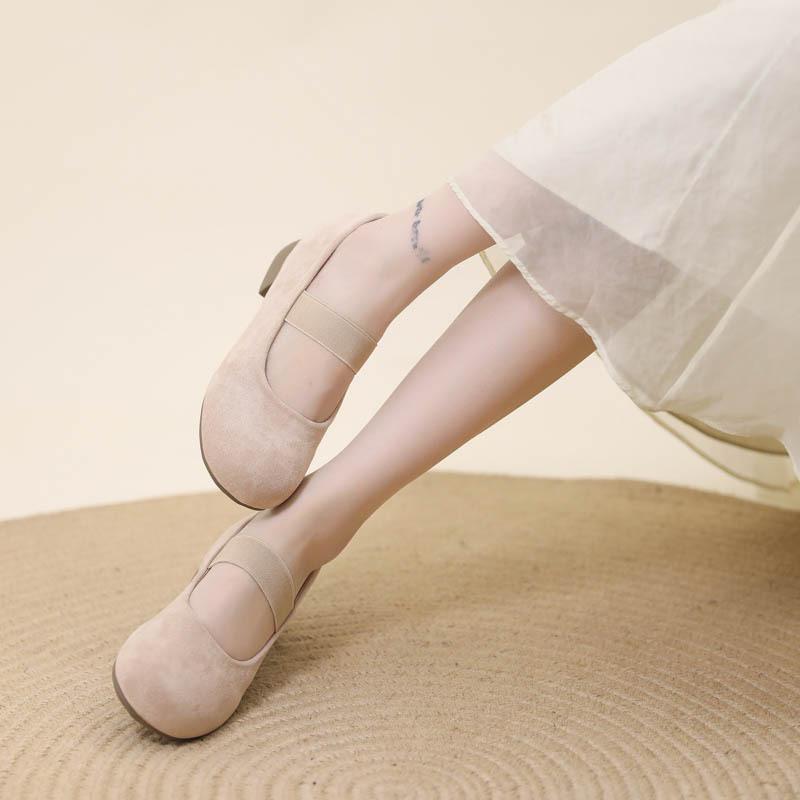 Fairy Shoes Gentle Single Shoes Female 2025 New Summer Evening Shoes Shallow Mouth Ballet Shoes Square Head Soft Sole Doudou Shoes