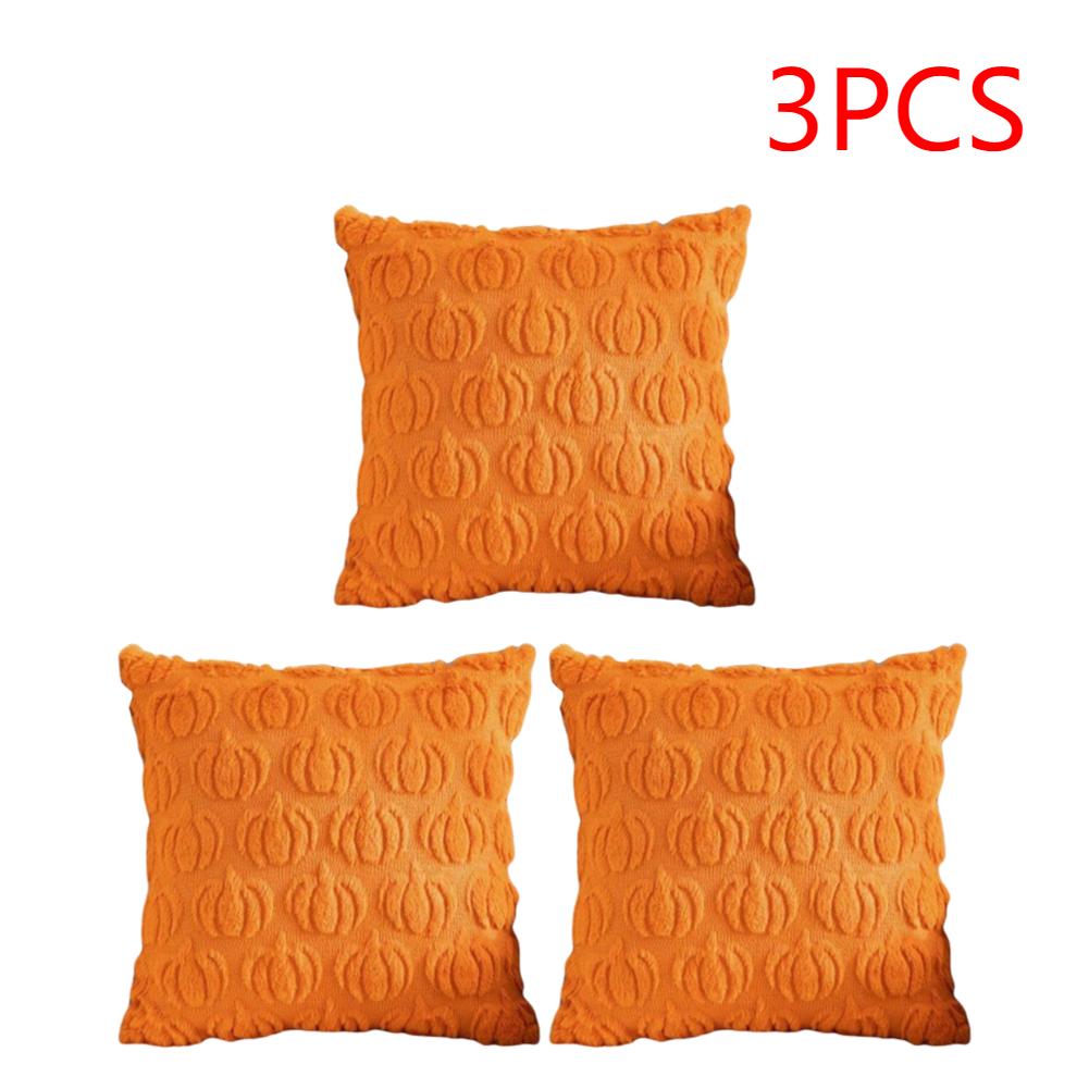 1-4PCS Halloween Ghost Pumpkin Pillowcase Washable Soft Pillow Case  Faux Fur Pillowcase for Festive Home Accent Bedroom Home De