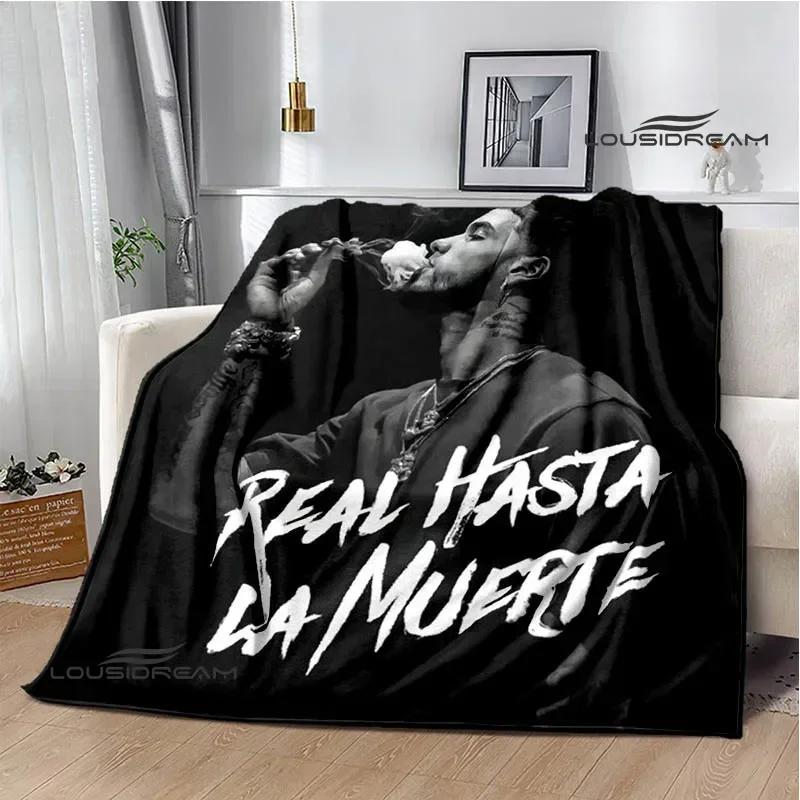 Rapper Anuel AA printed blankets Picnic blanket Flannel Warm blanket Soft Cozy Blanket Travel Blankets bed linings Birthday Gift
