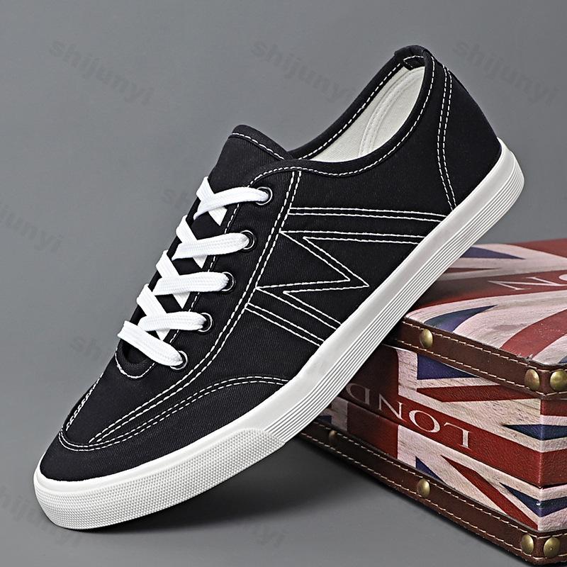 Zapatos Casuales de Hombre para Otoño Tela Cordones Planos 2025 Nuevas Zapatillas para Hombre Diseño de Lujo Zapatos de Lona Clásicos Zapatillas Hombre