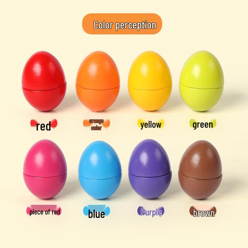Early Childhood Cognitive Wooden Shape Matching & Color Recognition Egg Toy