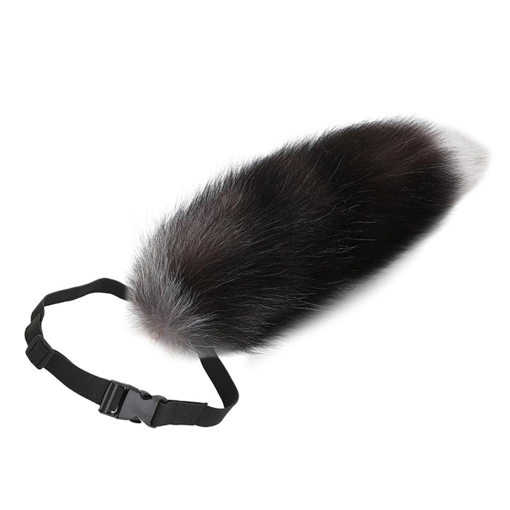 Soft Long Tail Foxes Tail Adjustable Belt Foxes Costume Tail Handmade Animal Tail Decorations for Halloween Party