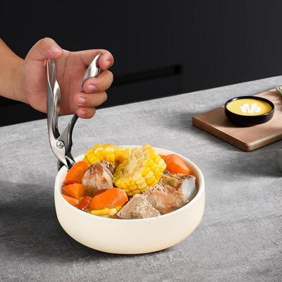 Bowl Holder Clip Hot Bowl Gripper Hot Dish Plate Clip Anti Heat Safe Anti-Slip Plate Clamp Holder for Fryer Pans Cast Iron Pots