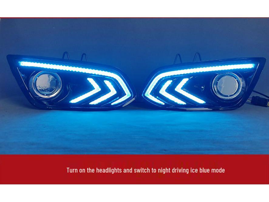 LED Daytime Running Lights & Front Fog Light Frame for 15-18 Ford Escort