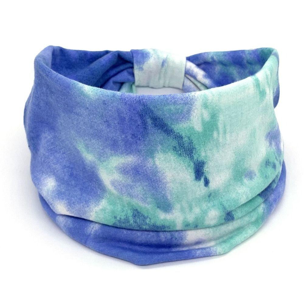 

Elastic Yoga Headband Cotton Wide Headband Wash Face Tie Dye Headwrap Hiking 03