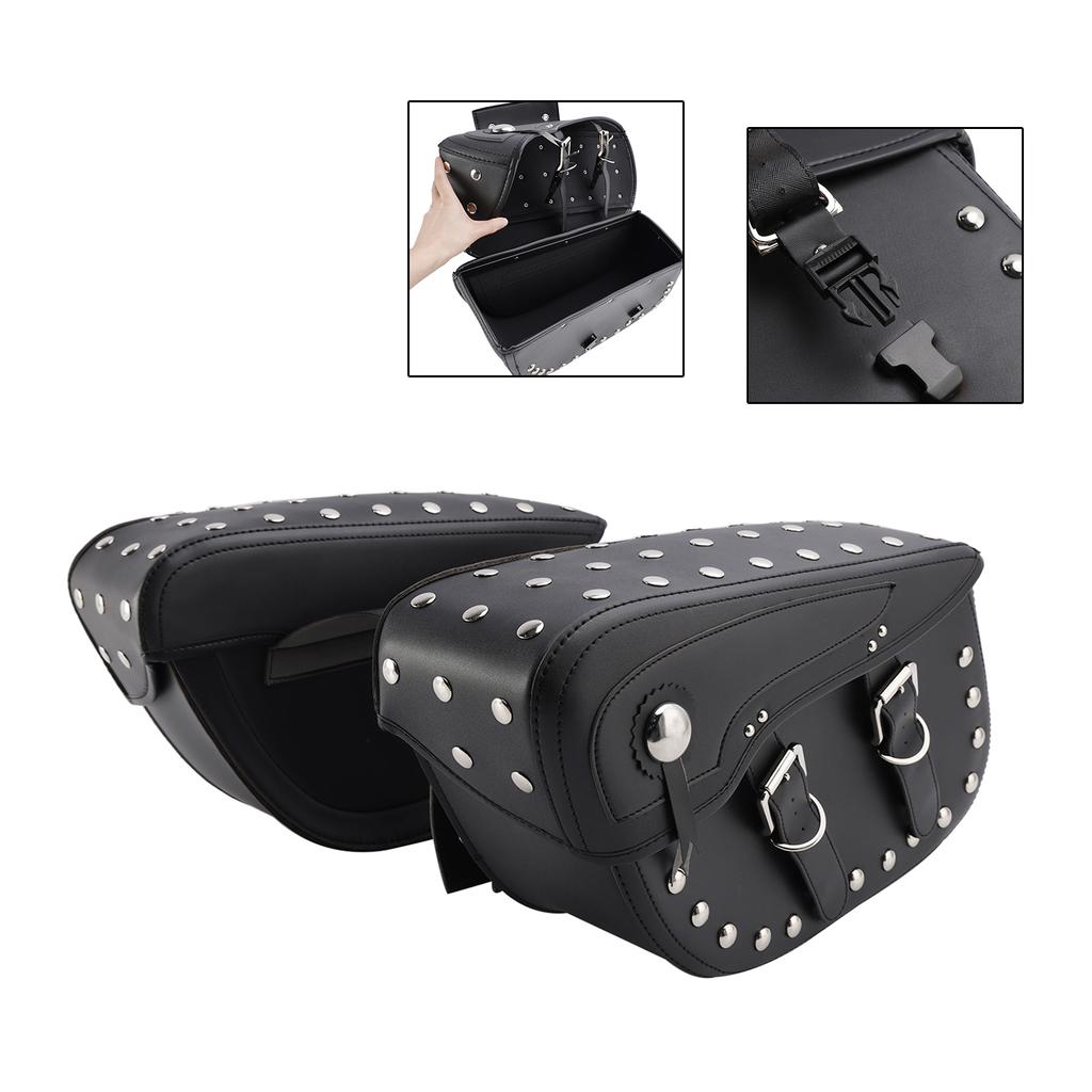 Tail Bag Side Saddlebag Tail Bag Luggage Pouch Storage Black 80L For Motorbike