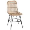 Dining Chair 2 Pcs Natural 41 X 55 X 85 Cm Rattan and Steel
