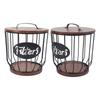 Rustic Coffee Filter Holder with Lid Coffee Filter Storage Container Coffee Pod Holder for Counter Coffee Bar Accessories Decor