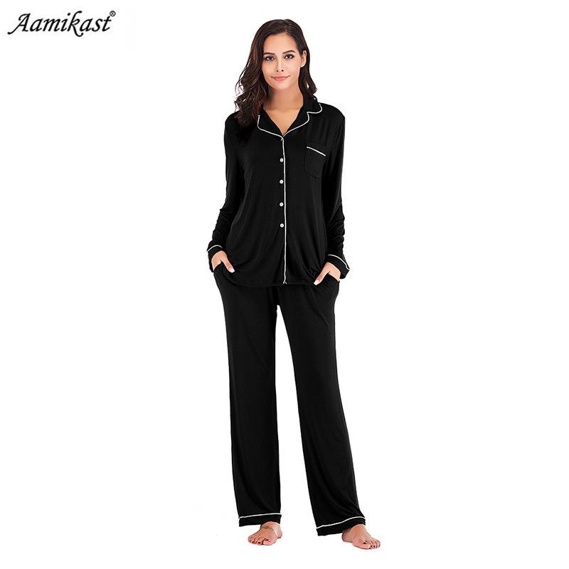 Women's 2025 Spring/Summer Modal Pajama Set - Long Sleeve Cardigan, Two-Piece Homewear
