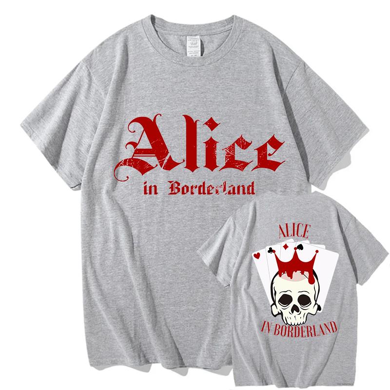 100% Cotton Vintage Alice In Borderlands Tour 2026 T-Shirt Fashion Men/Women Retro Oversize Loose Pure Cotton Clothes Tees Shirt