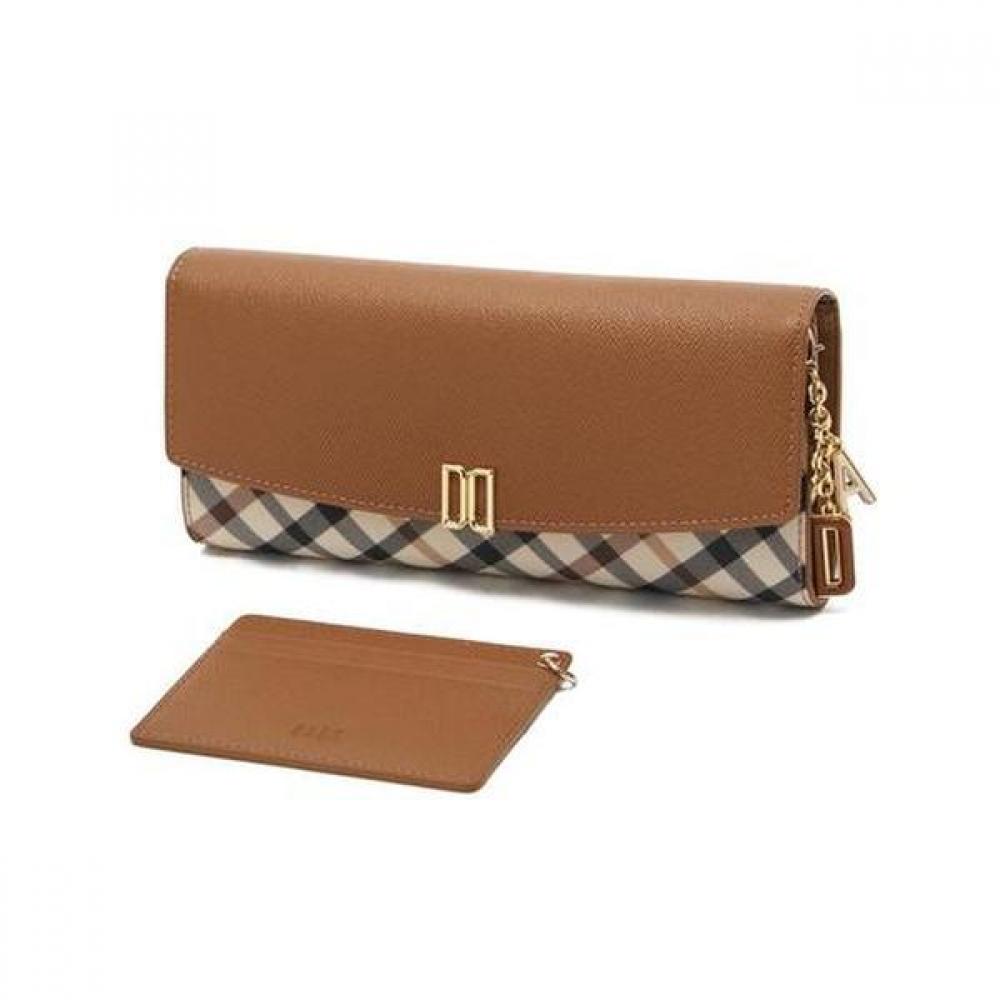 Daks Long Wallet Dd Logo Brown Check Color Blocking Dcwa4e421w2