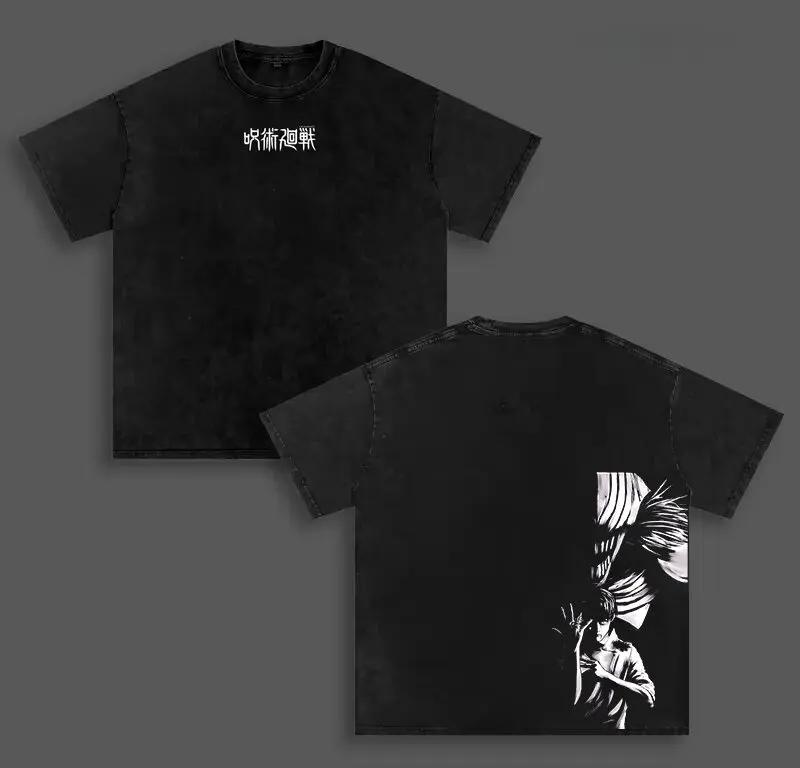 Okkotsu Yuta Jujutsu Kaisen Anime Tshirt Yk Washed Casual Tee Shirt Unisexs Summer Short Sleeve Loose Cotton Clothing Tops S
